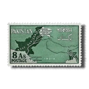 1960 PK110 Map of Pakistan Claims on Disputed Area